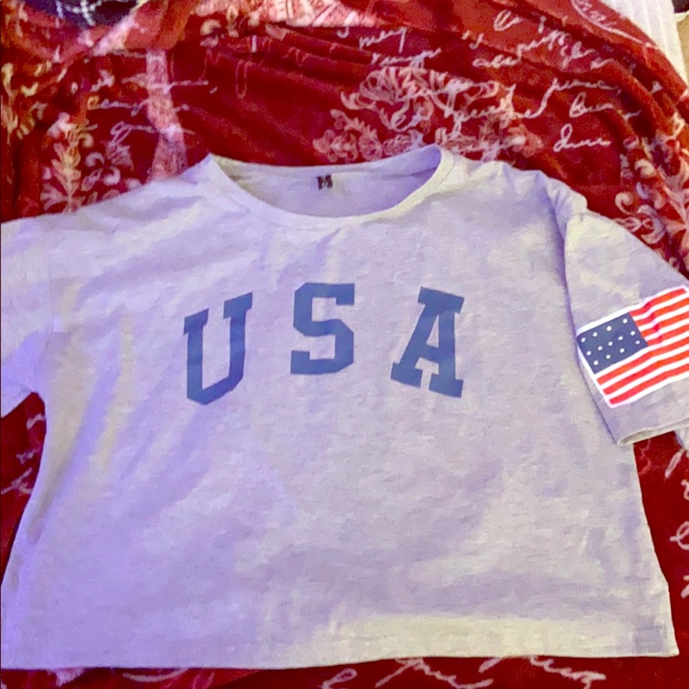 cropped usa shirt